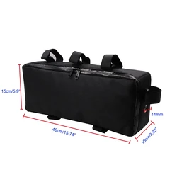 Bicycle Bike Tube Frame Pack Bag Case Battery front Tool Box Storage MTB Ebike 40*15*10cm