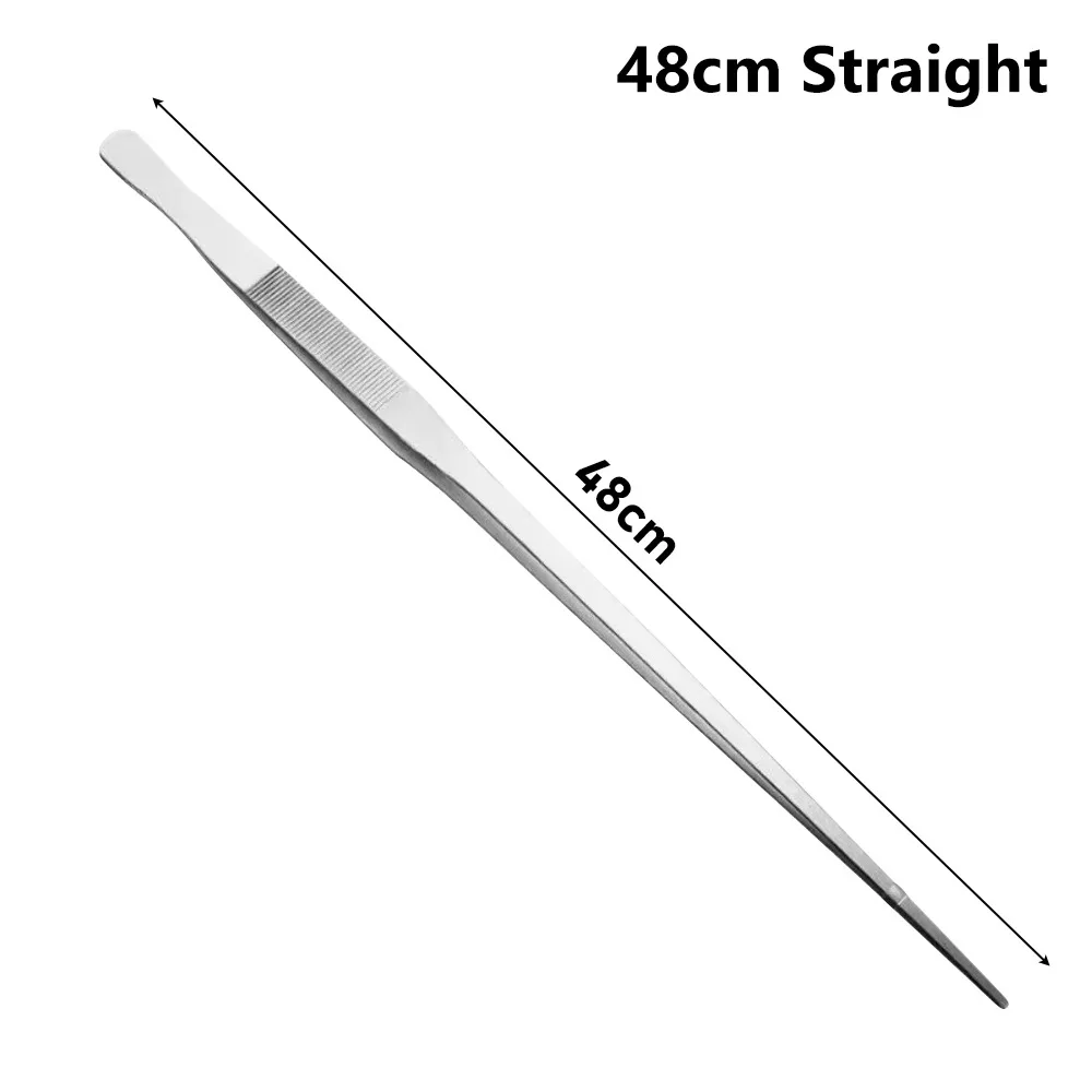 1 pçs durável 48cm pinça de aquário longo tong aço inoxidável ferramenta limpeza do tanque de peixes suprimentos aquário pet camarão recife coral