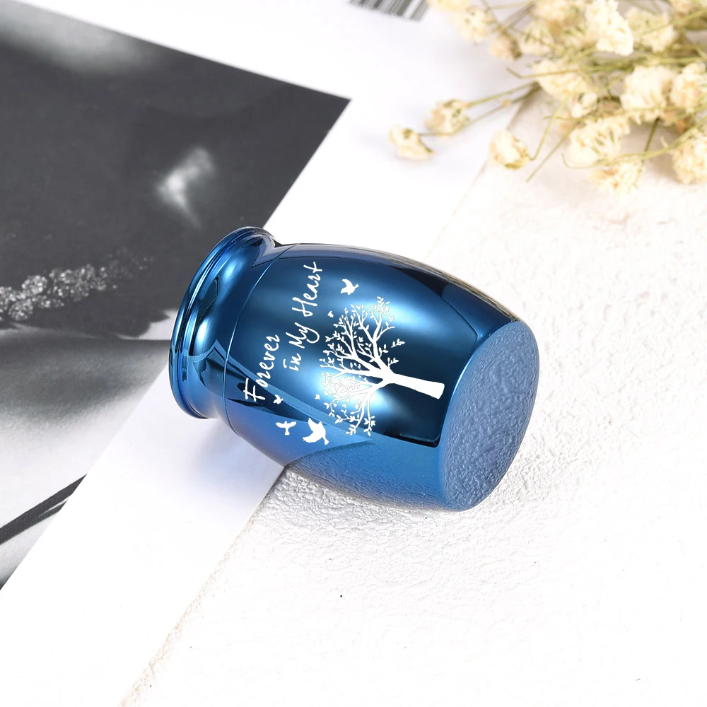 جرة صغيرة للرماد 1.57 بوصة جرة تذكارية صغيرة لشجرة رماد الإنسان جرة صغيرة حامل رماد من سبائك الألومنيوم