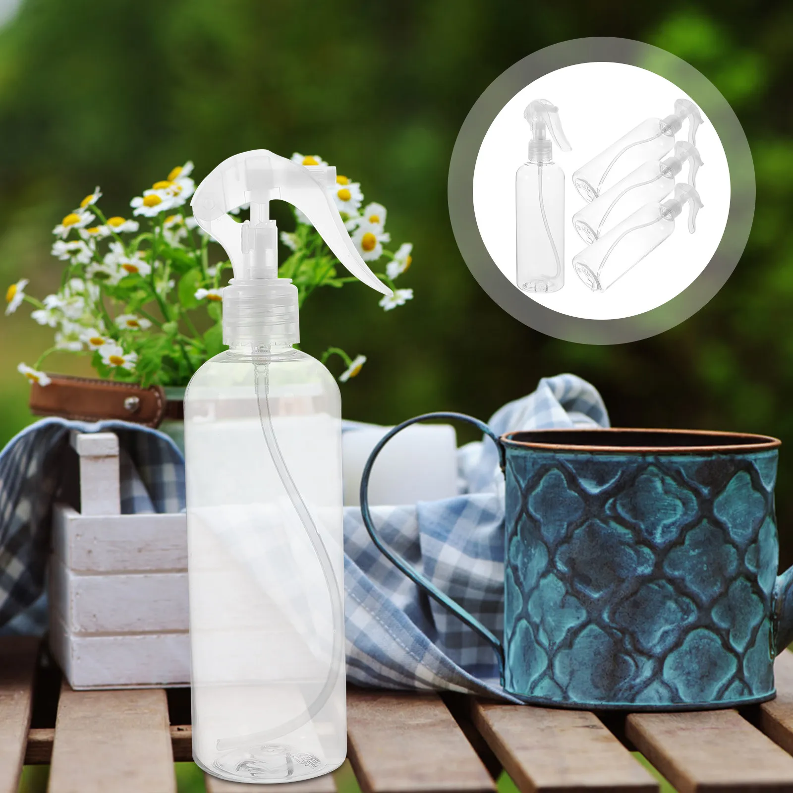 

Набор из 4 многоразовых пластиковых флаконов-спреев объемом 300 мл премиум-класса для парфюмерии, косметики, лосьонов, спреев для волос и растений