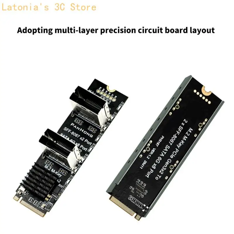 Routing-Erweiterungskarte für acht Laufwerke mit zwei SFF-8087-Ausgängen, M-Key-PCIe-Karte für internes Speicherlayout und – Detail 8