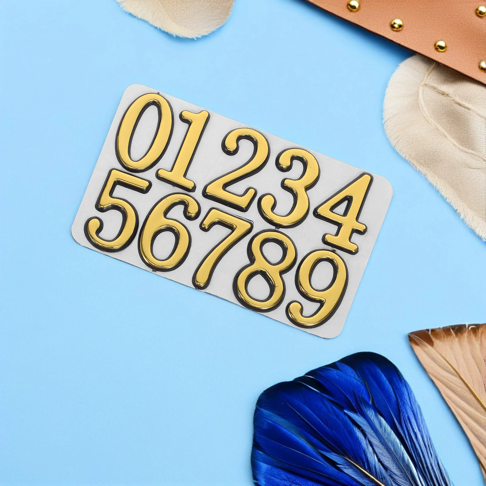 

2Sets Waterproof Self-Adhesive House Number Stickers Outdoor Door Mailbox Trash Bin Address Identification Decals