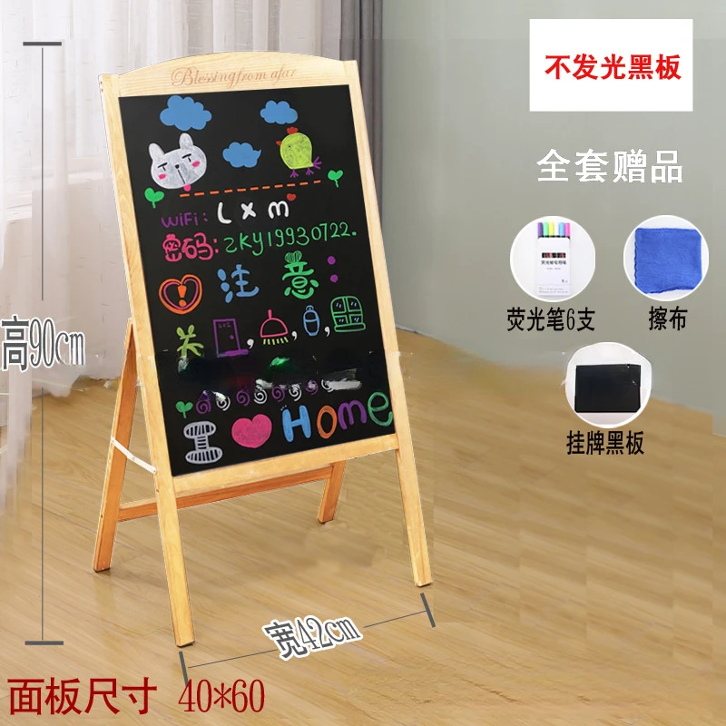 Solid Wood  Advertising Board Small Blackboard Store Vertical Billboard Display Board