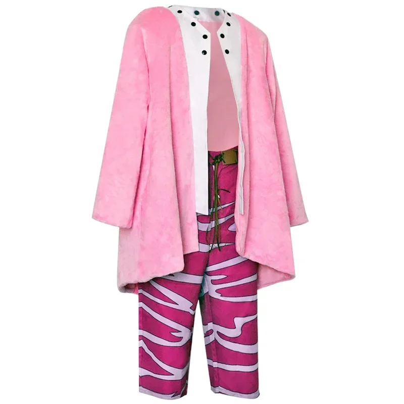 Anime Donquixote Doflamingo Cosplay Kostüm Erwachsene Männer Brille rosa Hemd Mantel Outfits Halloween Karneval Party Verkleidung Anzug