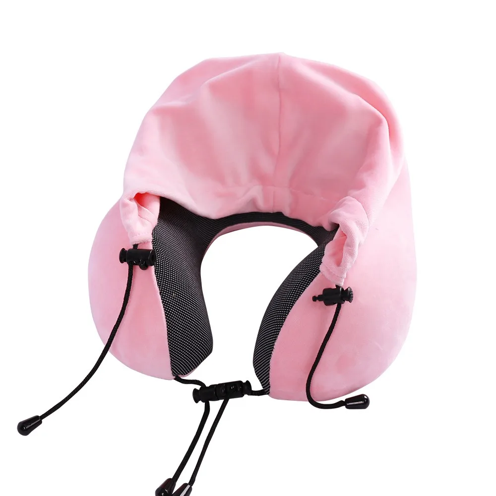 Soft Sponge U-shaped Neck Pillow Removable Cover Washable Cover Travel Neck Cushion with Storage Bag Comfortable Support