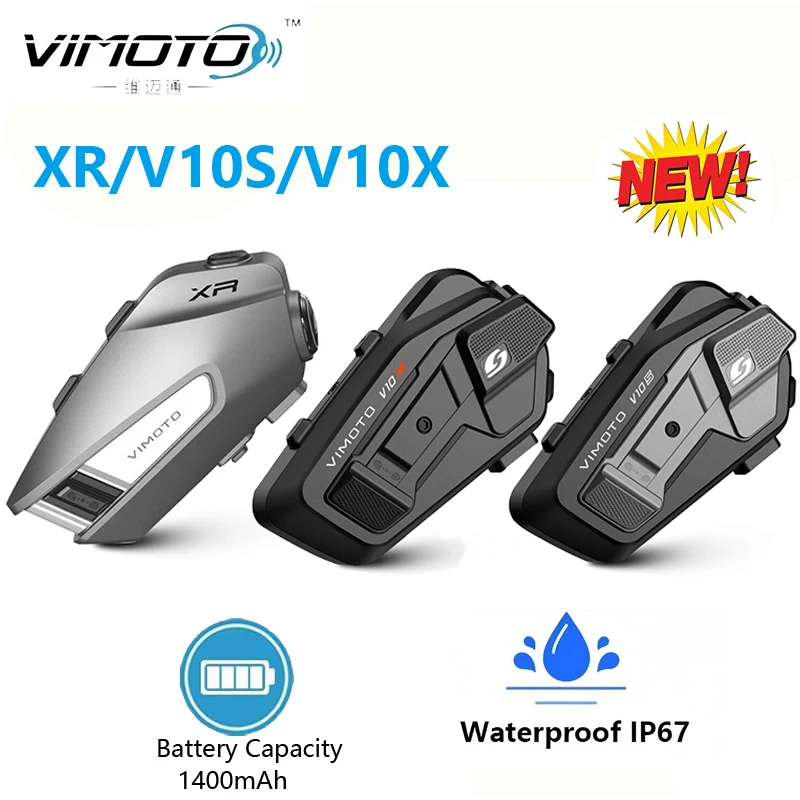 

Vimoto XR/V10S/V10X Chinese Version Motorcycle Helmet Bluetooth Headset Multi-person Call Helmet Interphone Waterproof IPX67