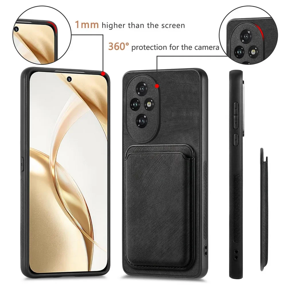 Honor 200 Pro 5G 2024 2In1 Detachable Leaher Card Case For Huawei Honor 200 Lite Magsafe Back Cover Honor 200 Smart 200Pro Funda