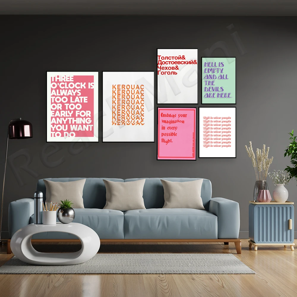 Jack Kerouac Literature, Philosophy Posters, Albert Camus, Shakespeare Jane Austen Quotes Gifts for Literary Book Lovers