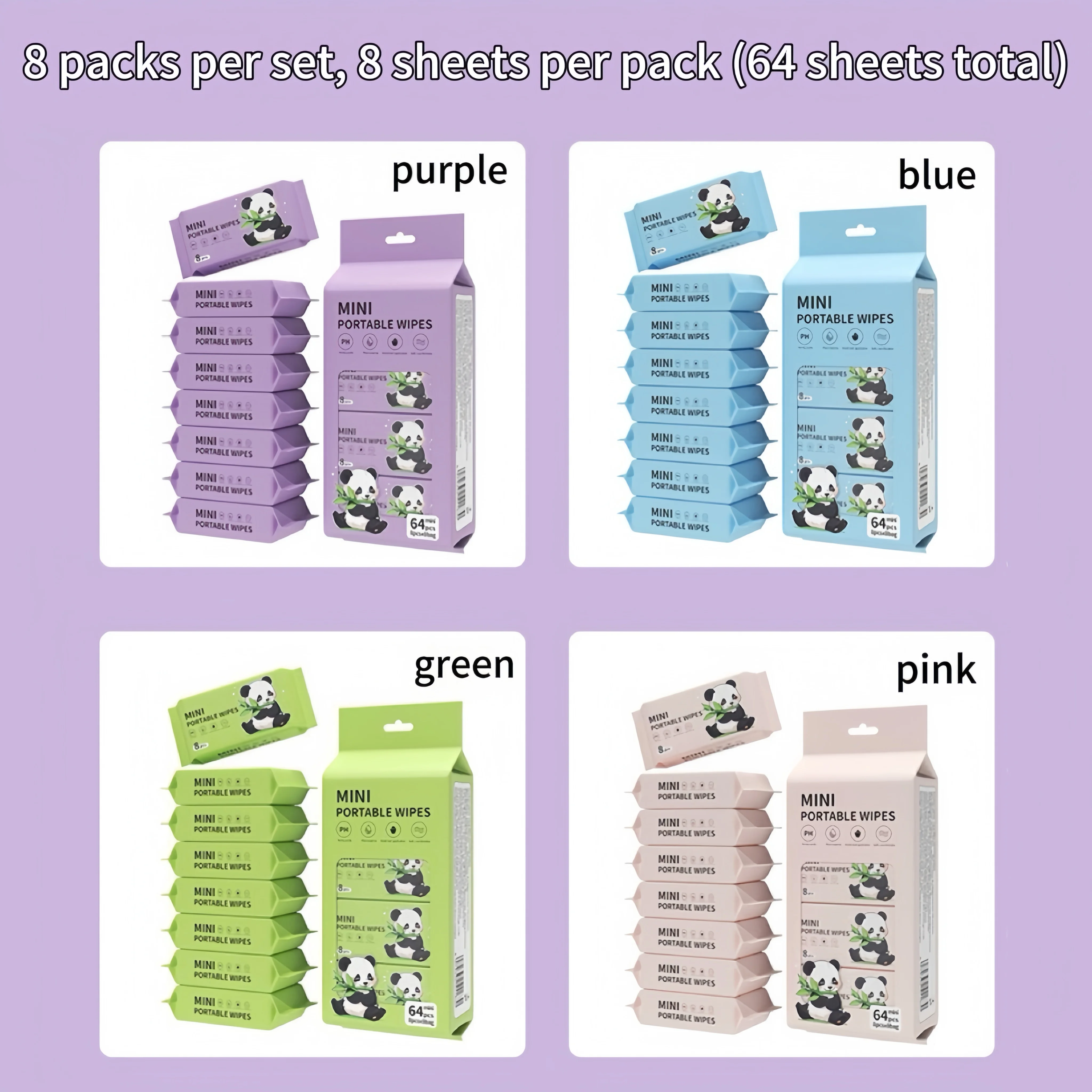 Mini Portable Alcohol-Free Wet Wipes Multi-Purpose Facial Cleansing Wipes Outdoor Travel Pet Home Desktop Stove Cleaning - view 3