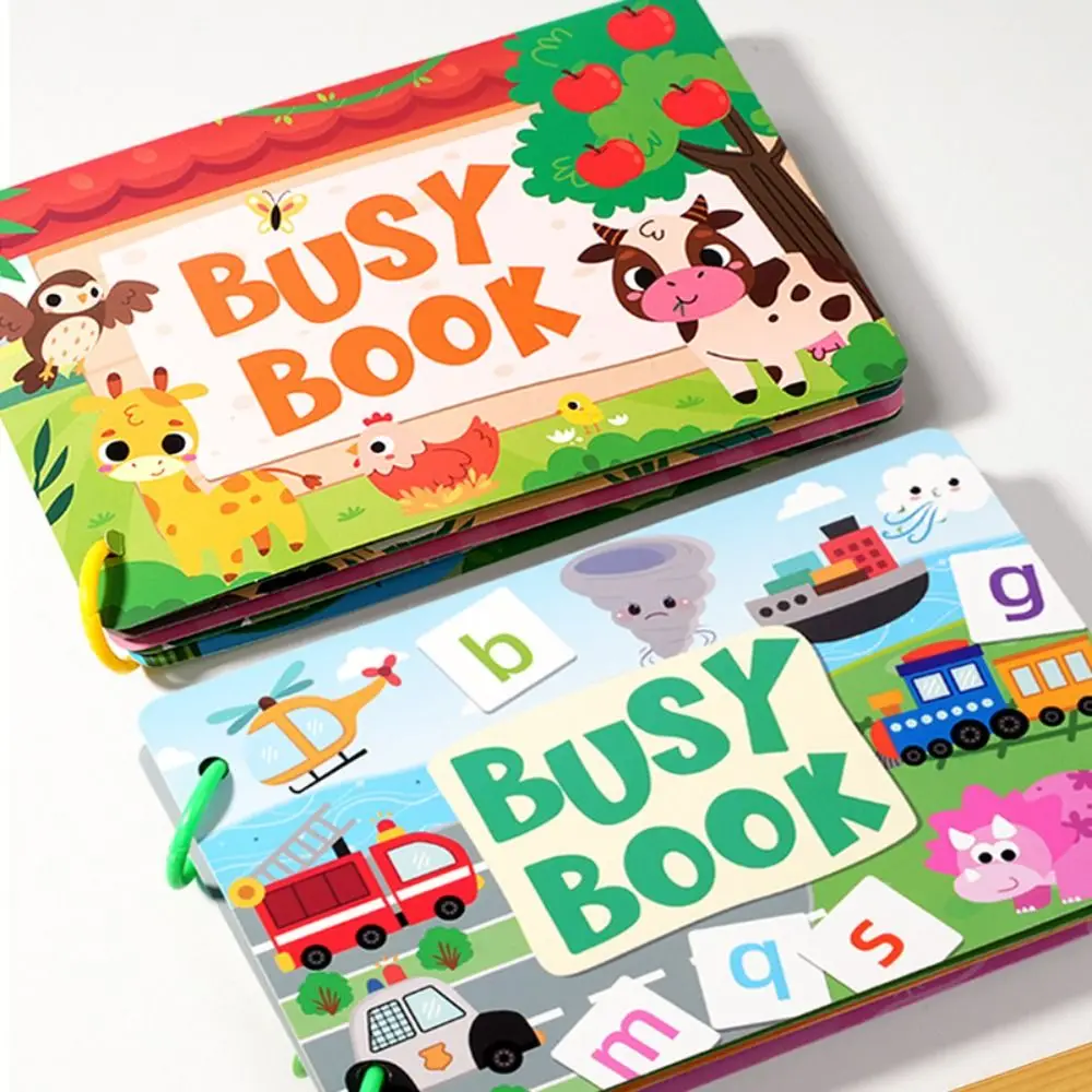 Libro occupato silenzioso Montessori fatto a mano Incollaggio ripetuto Carta Adesivi silenziosi Libro Libro a mano Cartone animato Fai da te Libro occupato per bambini Giocattolo