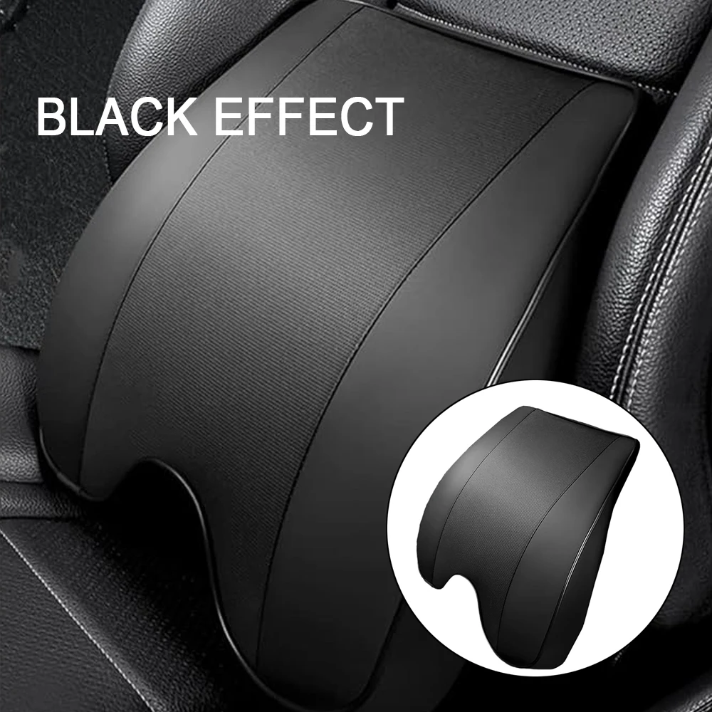 Car Neck Headrest Pillow Neck Rest Lumbar Back Support Memory Foam Headrest Cushion Relieve Stress Car Seat Lumbar Pillow Black