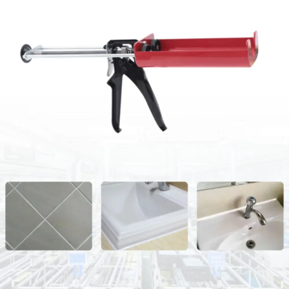 Bymaocar Pistola per colla manuale per calafataggio per pistola per incollaggio a pannello Pistola epossidica 400 ml (rapporto di miscelazione: 1) Applicatore a doppio componente con asta di spinta più spessa