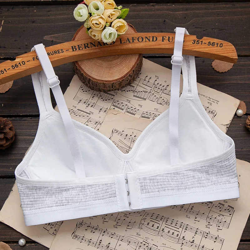 2023 Simple Cotton Girl Bra Underwear Student Bra Teen Girls Thin Section Without Steel Ring Comfortable Bra