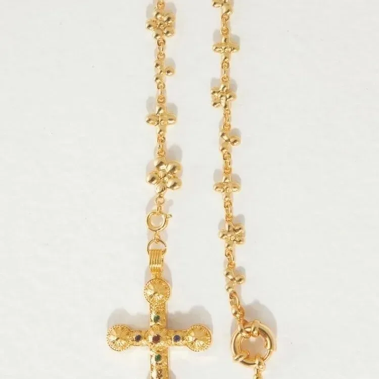 

2024 Cross Daisy Molecular Necklace Palace Retro Niche