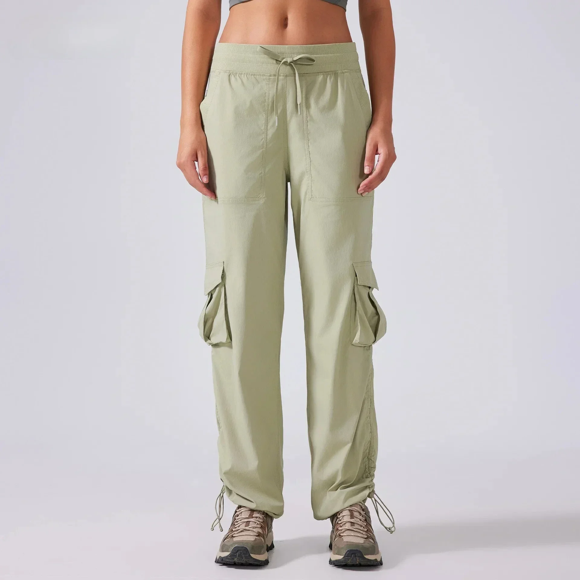 

Lemon Cinchable Cuff jogger Women High-waisted Loose Adjustable Yoga Drawstring Casual Loose Sweatpants 9 Points Wide-leg Pants