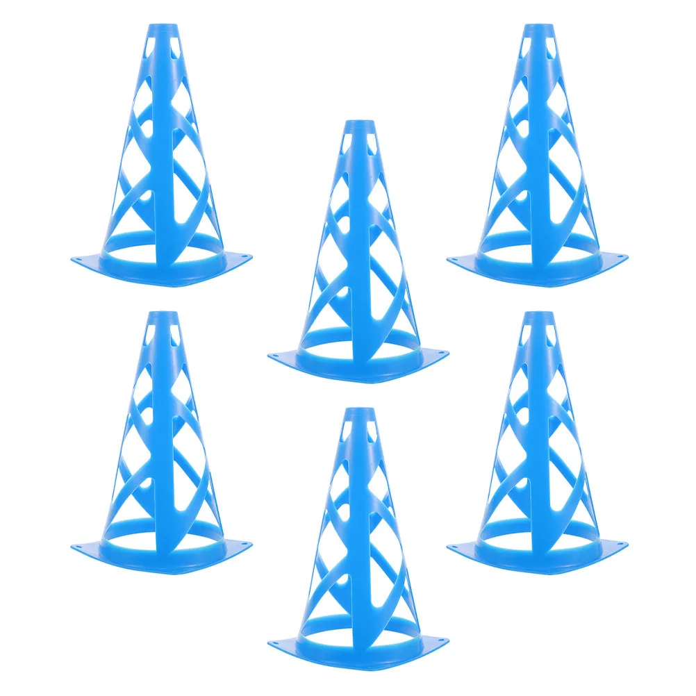 

6pcs Blue Soccer Training Pe Durable Mini Agility Cones For Speed Drills Sport Practice Floor Markers Portable Plastic Traffic