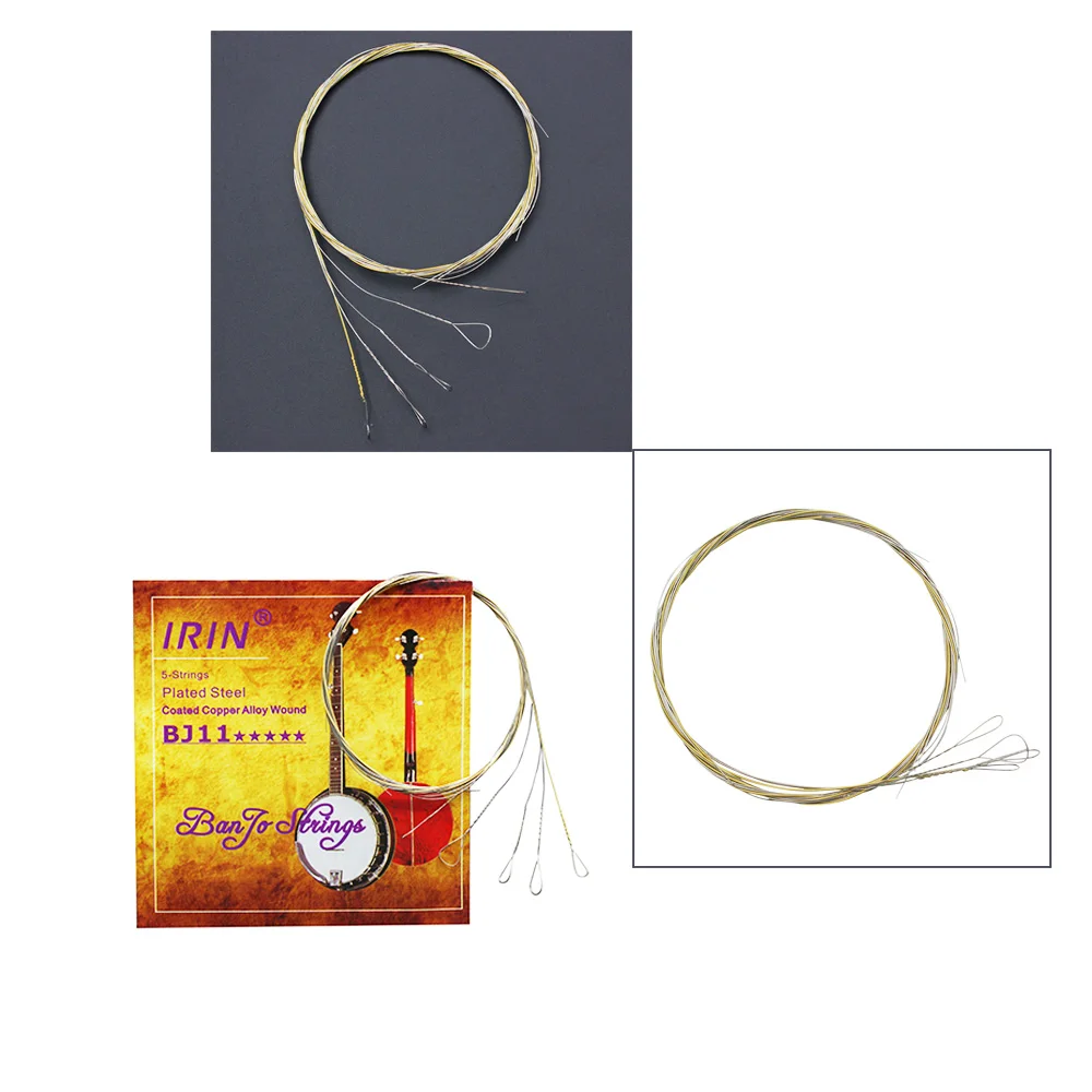 IRIN Banjo String Set Stainless Steel Coated Copper Alloy Wound String Banjo Replacement Parts Stringed Instrument Accessories