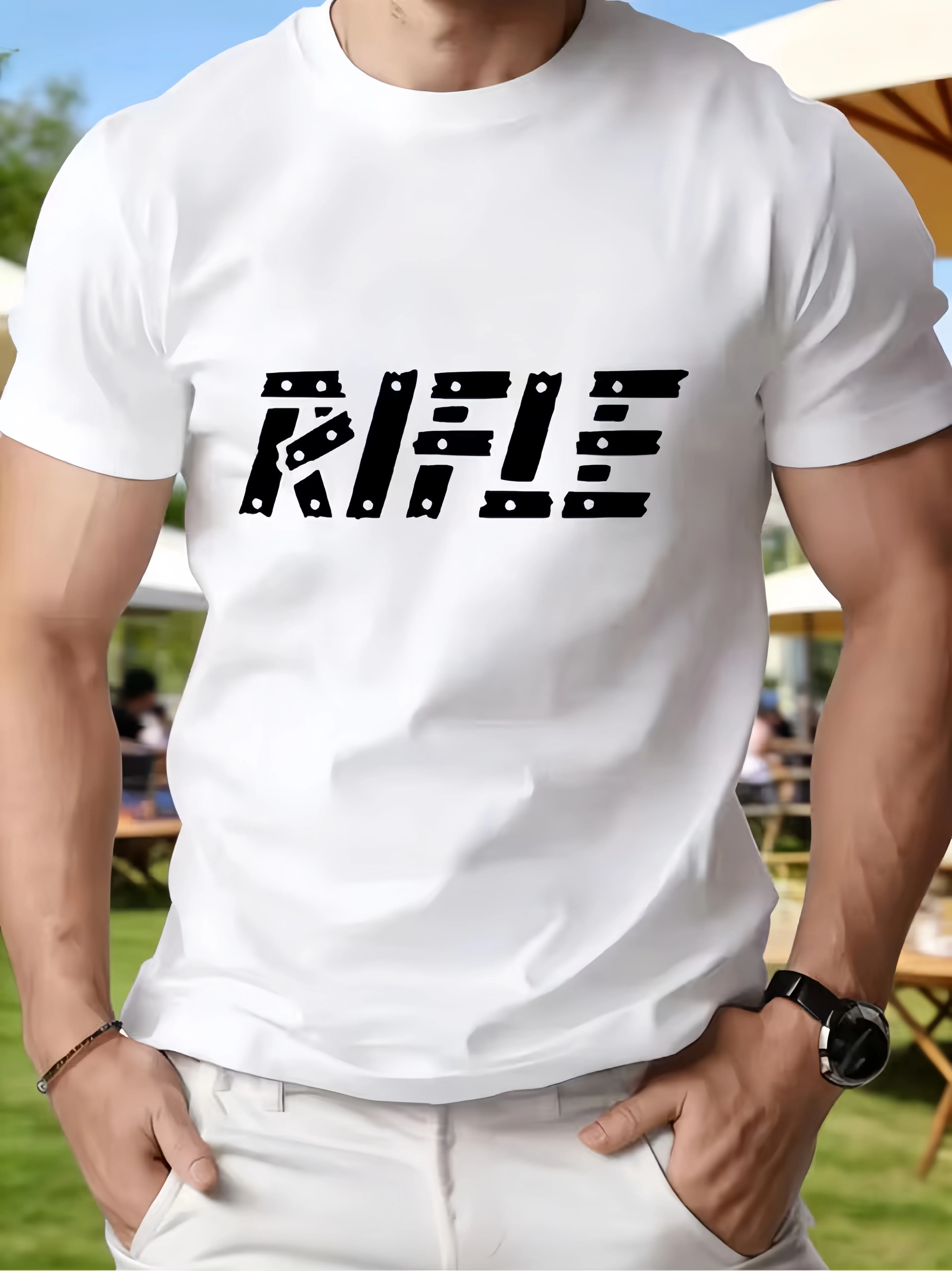 2026 summer cross-border hot selling men's new letter printed short sleeved casual loose round neck T-shirt street wear men's to