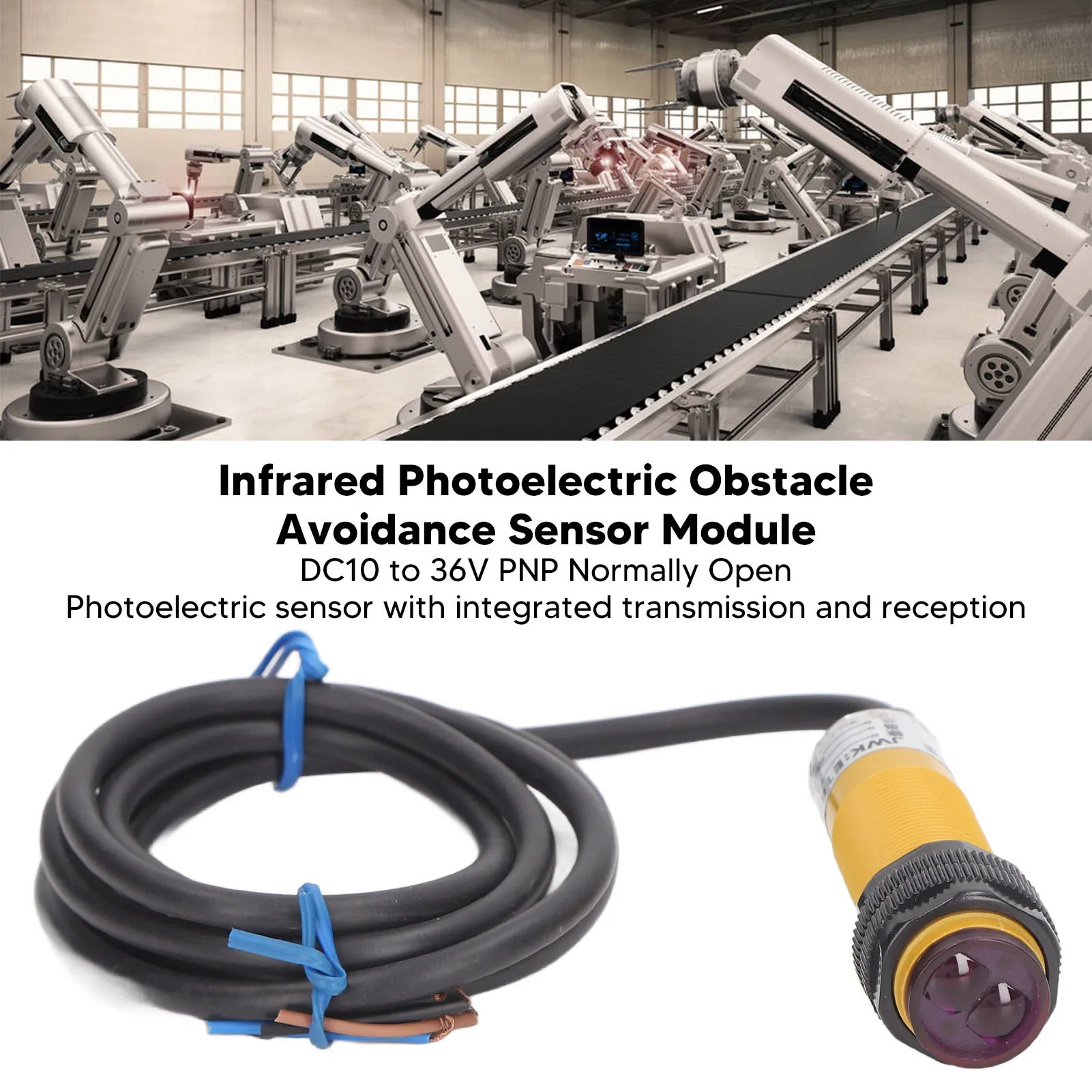 5Pcs E18 DS30PA Infrared Photoelectric Switch IP54 PNP Normally Open Obstacle Avoidance Sensor Module 300mA DC10‑36V