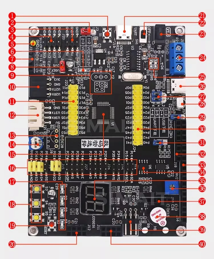 STC32G12K128 32-bit 8051 Development Board | CAN/USB Interface & Rich Peripherals | IoT Learning Board with Free Shipping