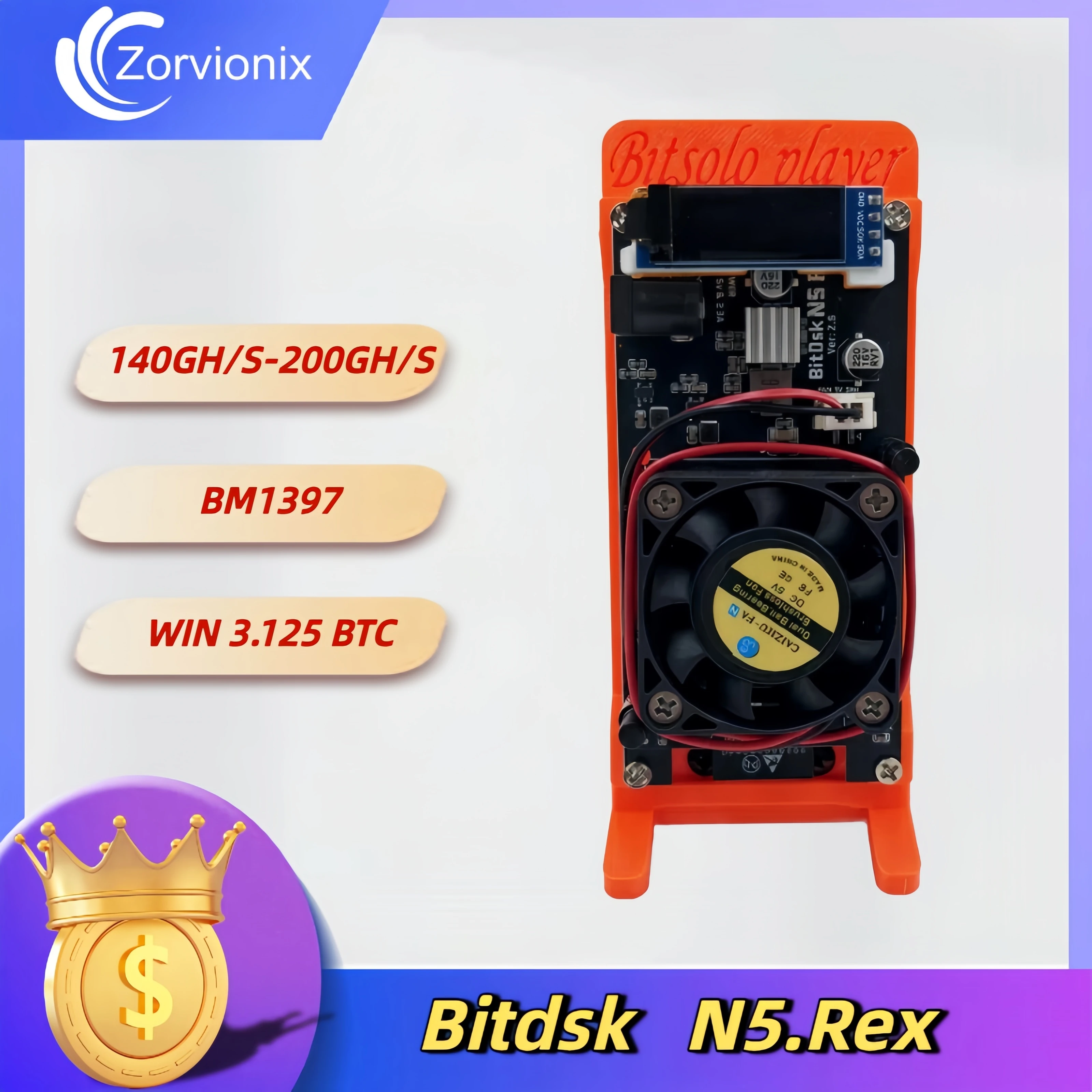 

Bitcoins Miner Bitdsk N5.Rex 150Gh/s-200Gh/s Miner Home Mining BM1397 Asic Chip BTC Miners Cryptos Miner Mining device