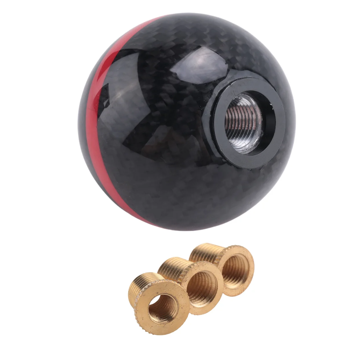 Mugen Carbon Fiber Manual Transmission 5 Speed Racing Gear Shift Knob Round Red