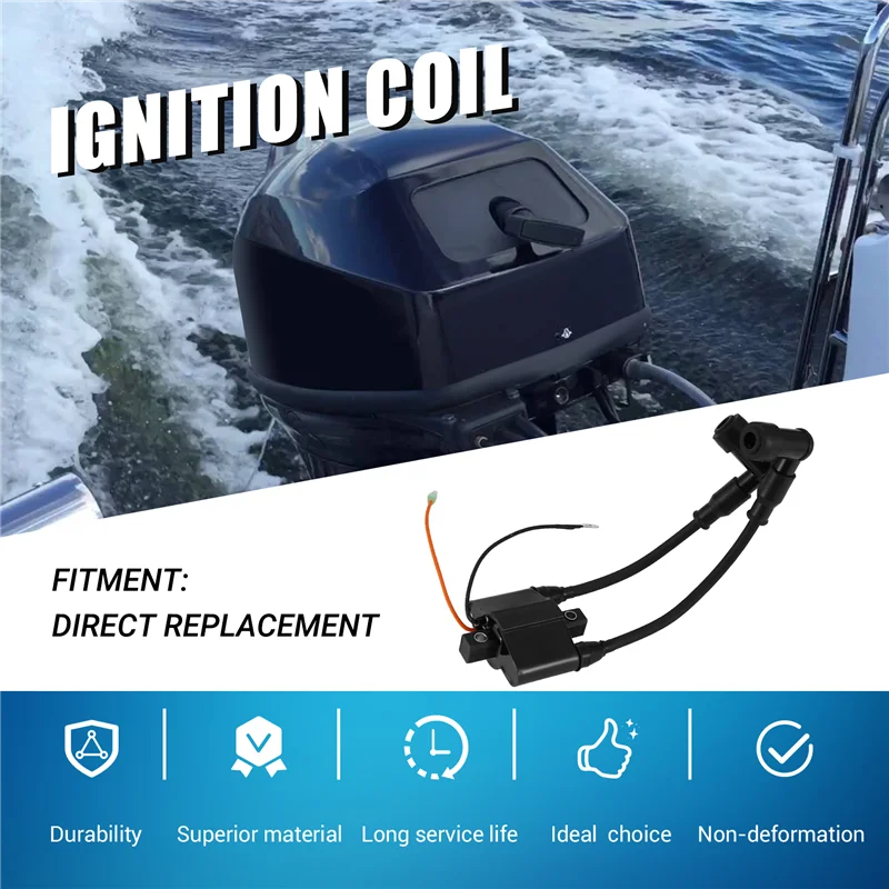 

For Tohatsu Outboard Engine Nissan MFS8 MFS9.8 NSF8 NSF9.8 4-Stroke 3V1-06040-0 3V1060400M Ignition Coil-A93R