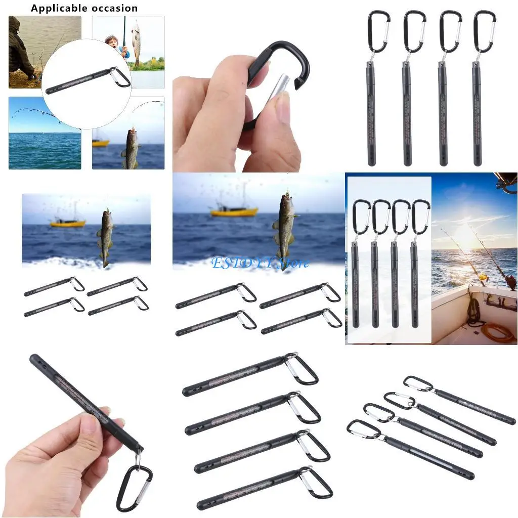 

G6DE 4Pcs Fly Fishing Water Thermometer, Stream Water Temperature Measurement Tool