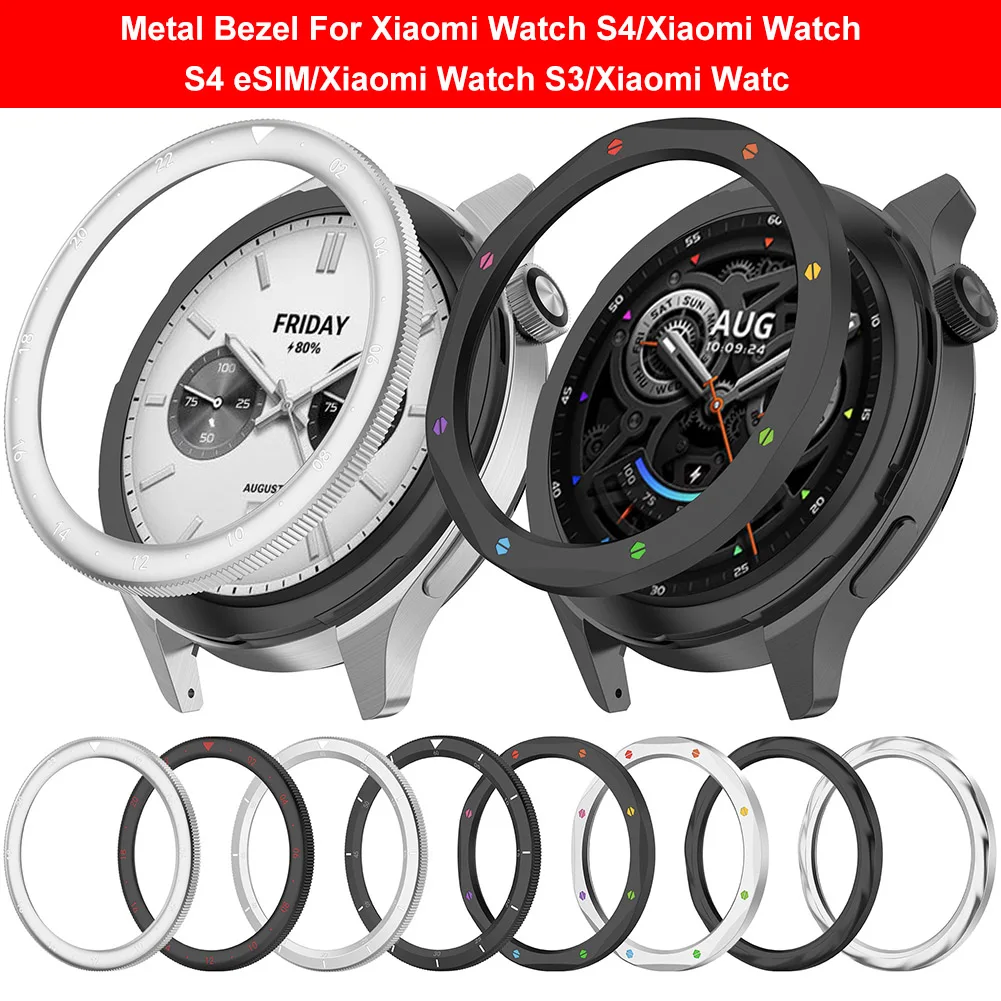 Metall Lünette Ersatz Fall Abdeckung Ring Gehärtetes Glas Displayschutzfolie für Xiaomi Uhr S4/S3 für Xiaomi Uhr S4 ESIM/S3 ESIM