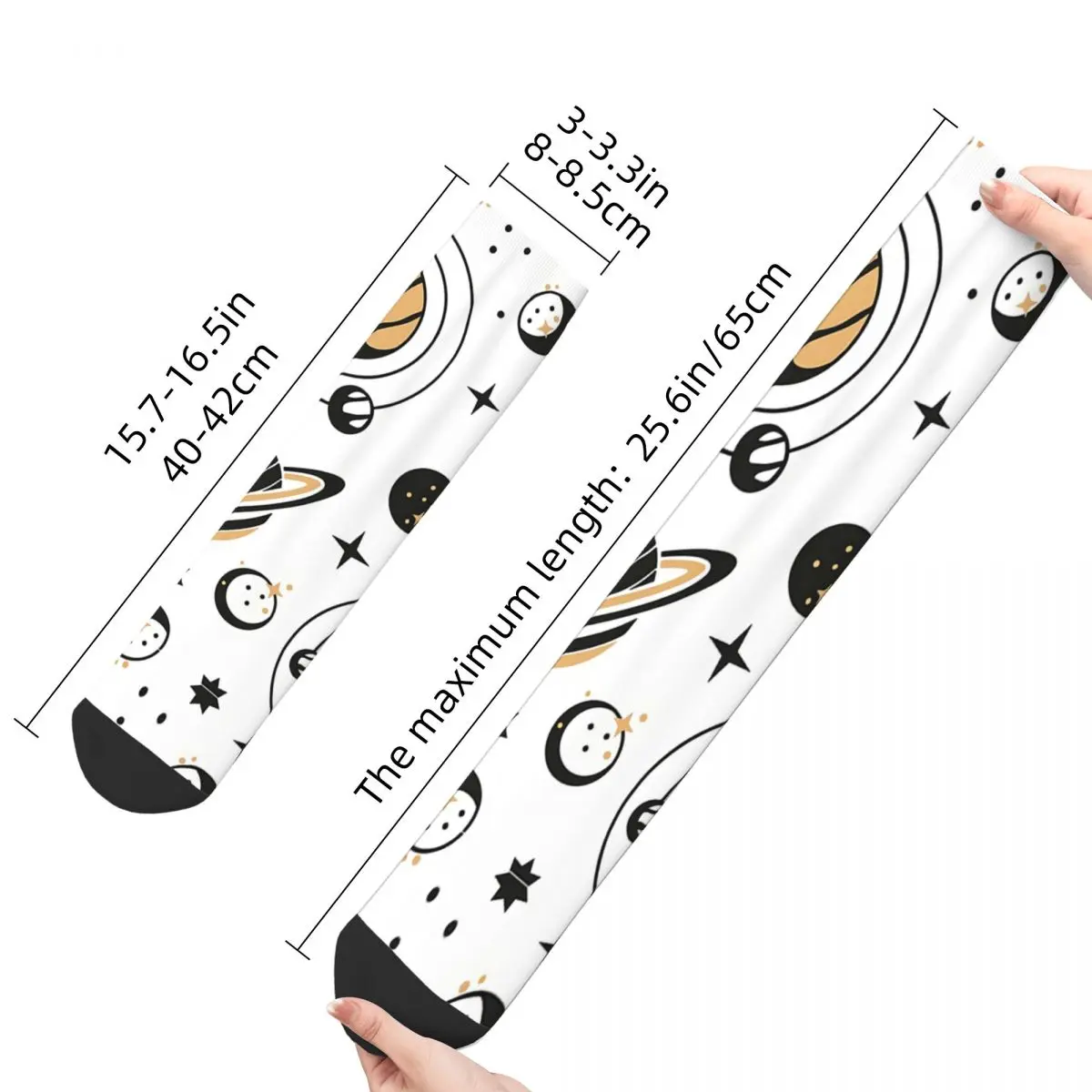 Hip Hop Planets Floating In The Galaxy Crazy Men's Socks Zodiac Star Unisex Street Style Seamless Printed Crew Sock Boys Gift