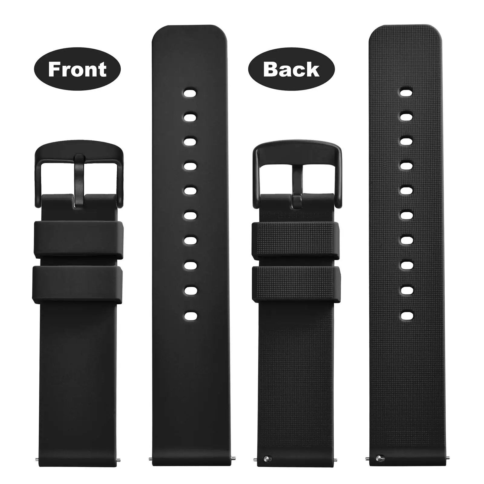 WOCCI Silicone Rubber Watch Strap 12mm 14mm 15mm 16mm 17mm 18mm 19mm 20mm 21mm 22mm 24mm for Men Women Replacement Bracelet