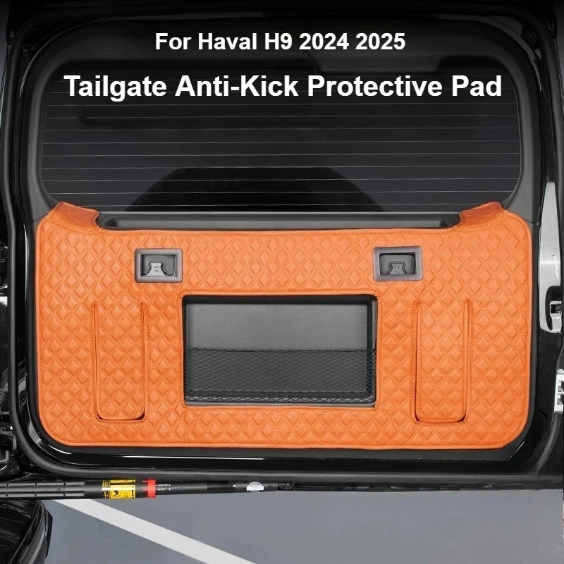 

For GMW Haval H9 2024 2025 Rear Trunk Tailgate Protective Pad Leather Anti-scratch Tailgate Anti Kick Protector Accessories