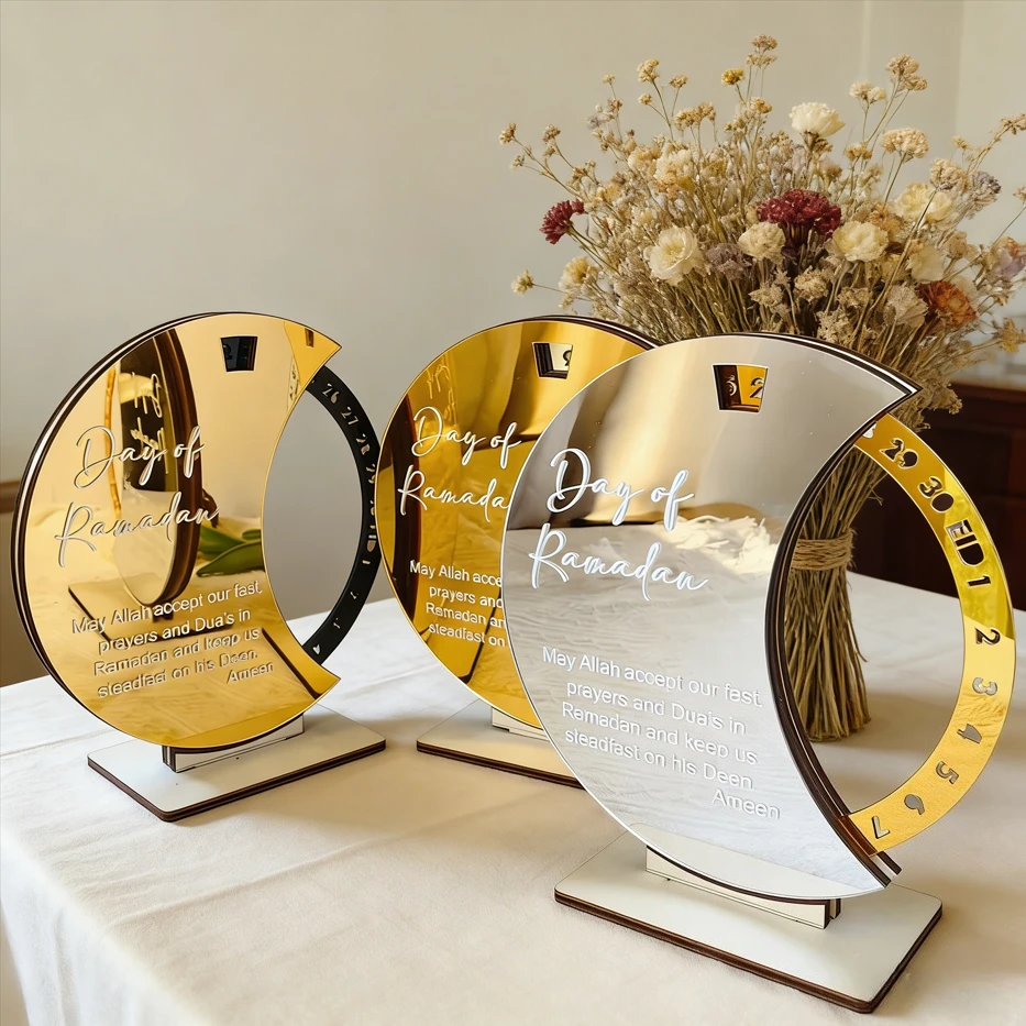 

Акриловый календарь обратного отсчета «Рамадан Мубарак» для украшения дома, праздничные товары для исламского мусульманского праздника Ид