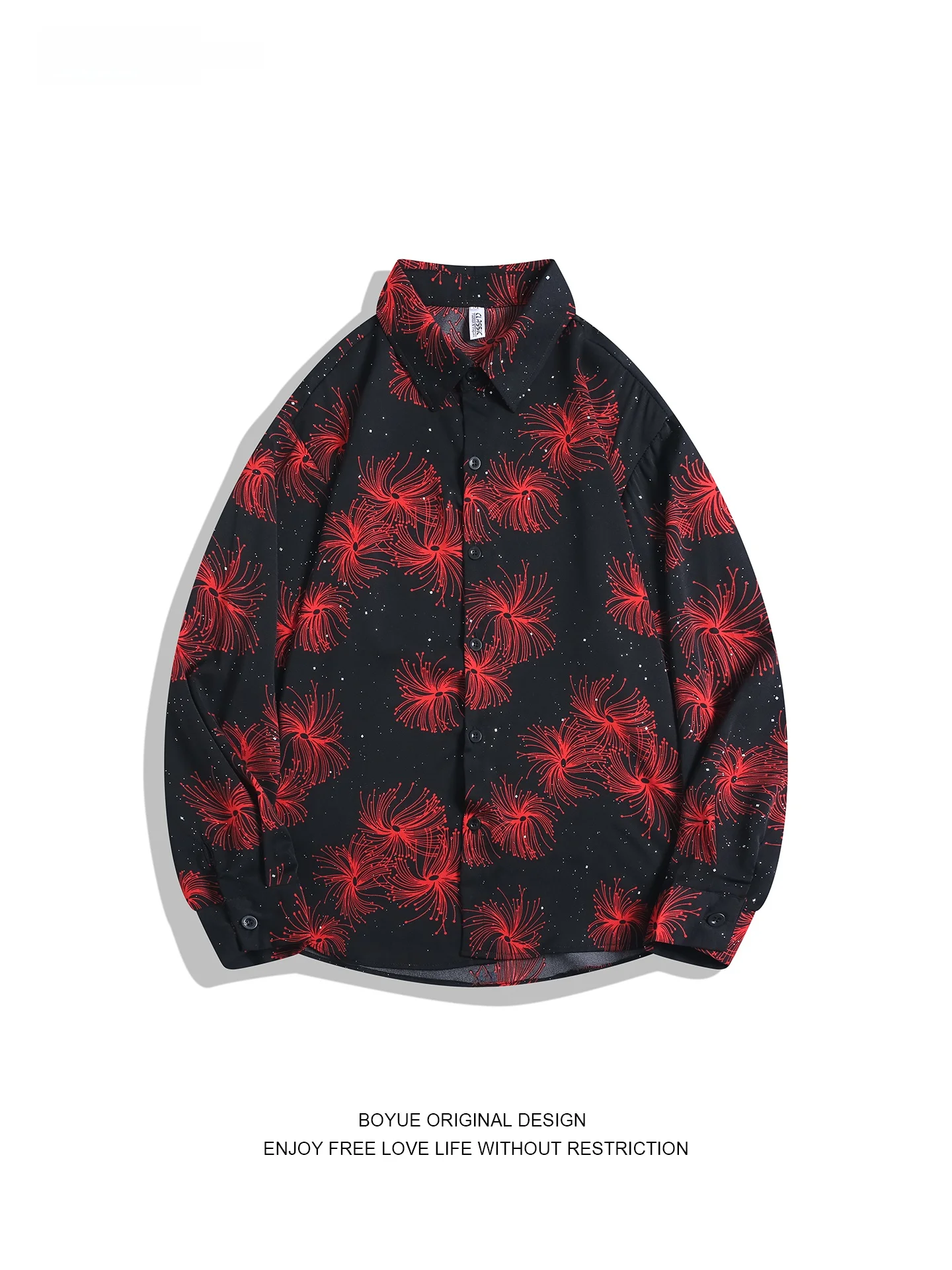 

Boyue Men's Long Sve irt Sparkling Diamond Faion Personali Casual Sle Spring Autumn Wear for Young Adults