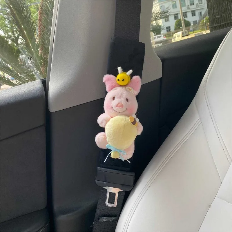 لطيف ويني ذا بوه الكرتون أفخم حزام الأمان غطاء الكتف سيارة عصرية أربعة مواسم العالمي المضادة للارتداء حزام الأمان #6