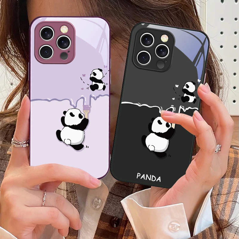 

Love Bear in Oil Painting For iPhone 16 E 15 14 13 Plus 12 mini 11 Pro Max XR Xs Max X 7 8 6 6S 2022 Tempered Glass Phone Case