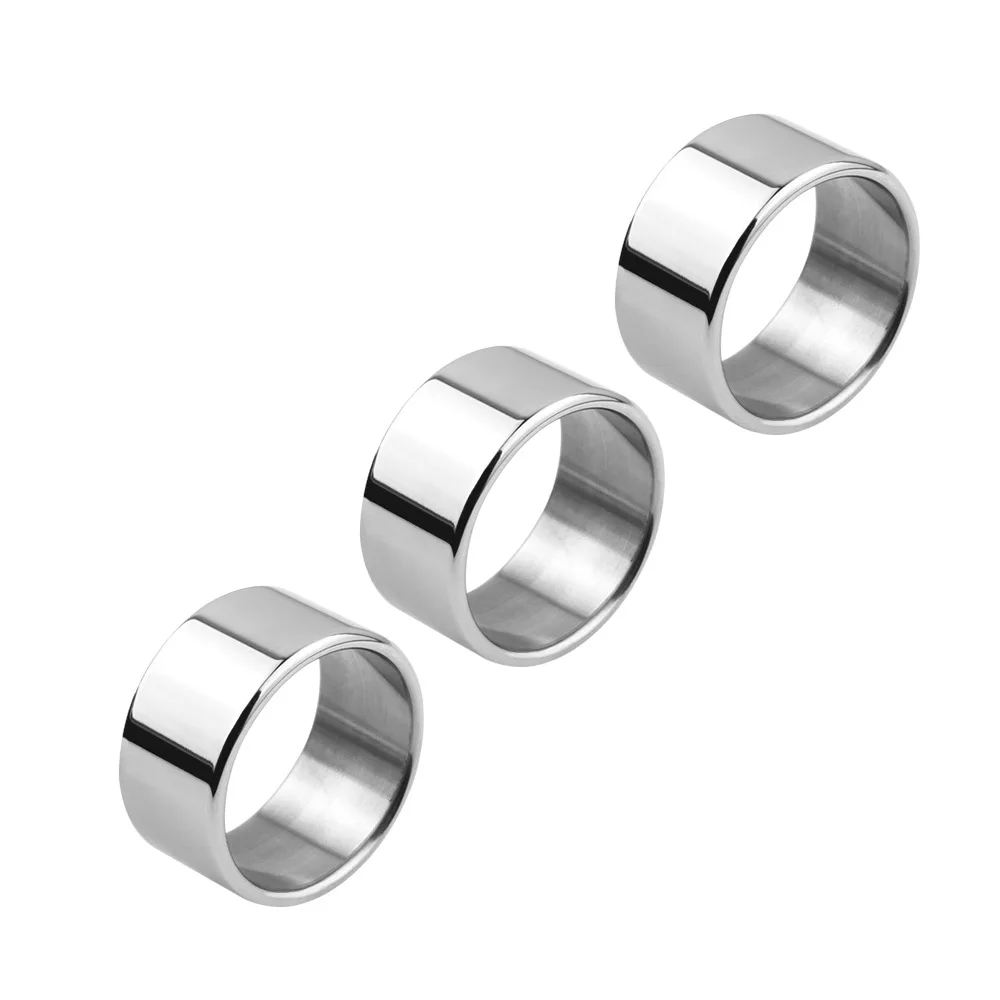 7 Size Male Metal Stainless Steel Penis Lock Cock Ring Set Ball Stretcher Delay Time Penis Ring Testicles Sex Toy For Man