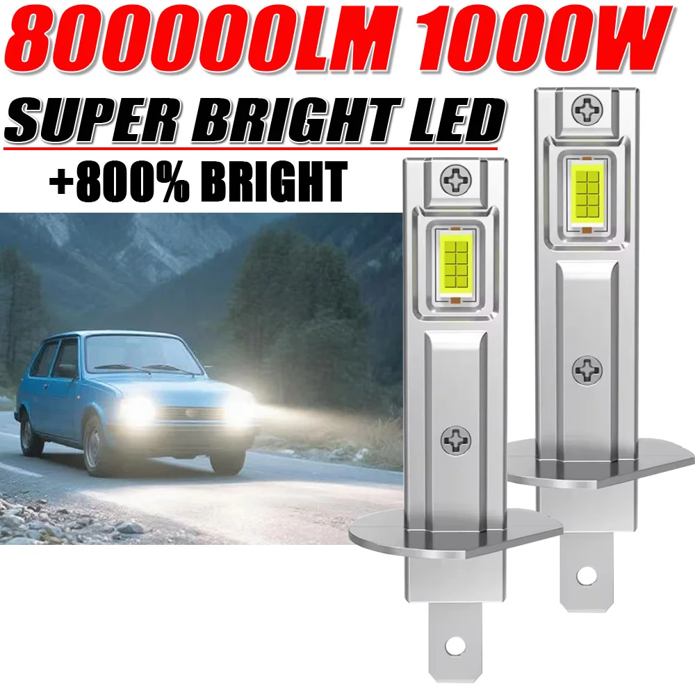 

2PCS H1 LED Bulb CANBUS Car Headlight 800000LM Super Bright Lights Fog Lamp for Automobile Mini Wireless Auto Headlamp Plug&Play
