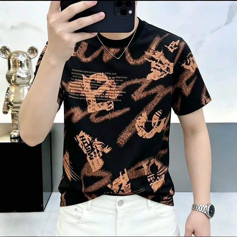 Designer Print Streetwear T Shirt For Men Short Sleeve Breathable Summer Quality Polyester&Elastane Coolness Camisetas De Hombre