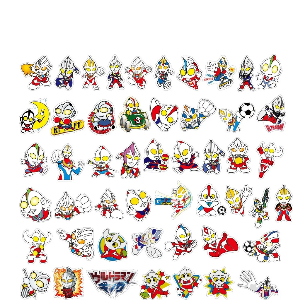 50 قطعة من ملصقات الكتابة على الجدران الكرتونية الترامان الشارات حقيبة الكمبيوتر المحمول الغيتار الديكور DIY بها بنفسك لعبة كلاسيكية للأطفال