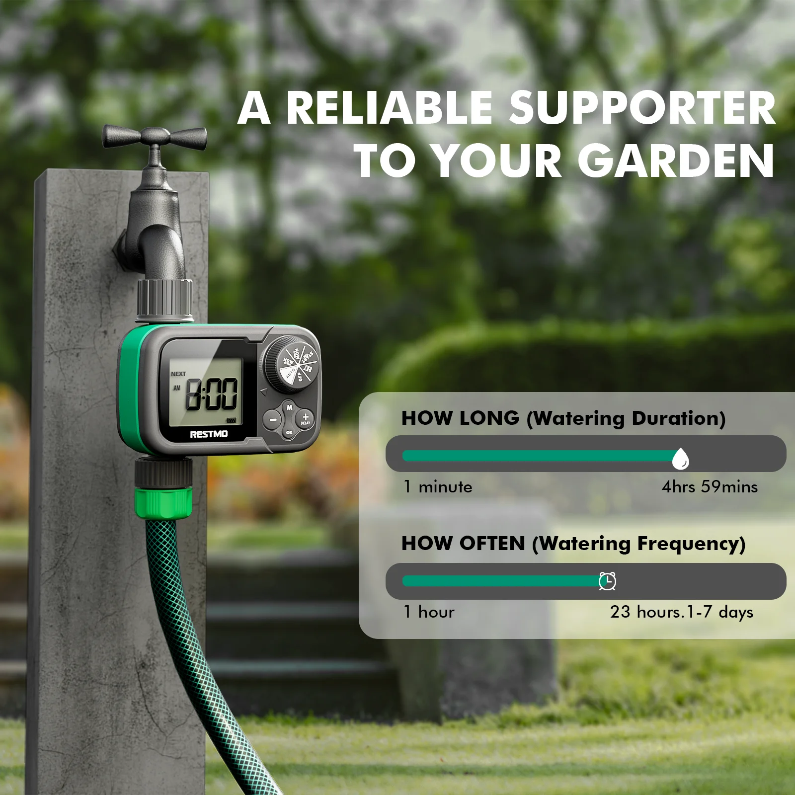 Low Water Pressure Sprinkler Timer Ball Valve Water Timer for Garden Hose,Rain Barrel Compatible Auto/Manual Watering Controller