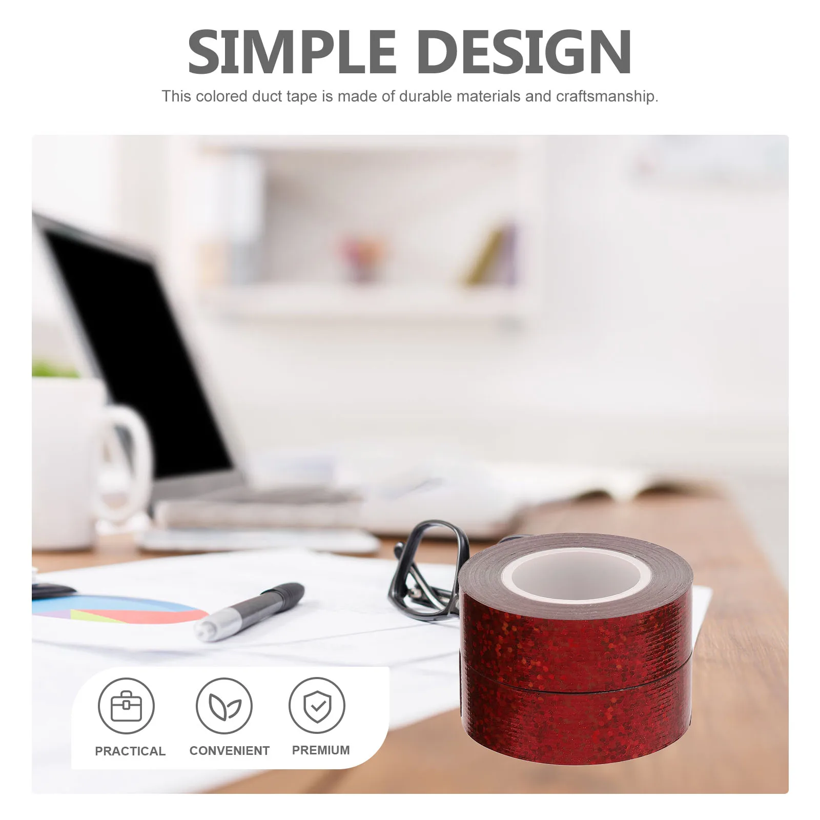 

2 Rolls Glitter Effect Duct Tape Heavy Duty Adhesive Waterproof Tear Resistant for Repair Sealing Crafting Outdoor Use