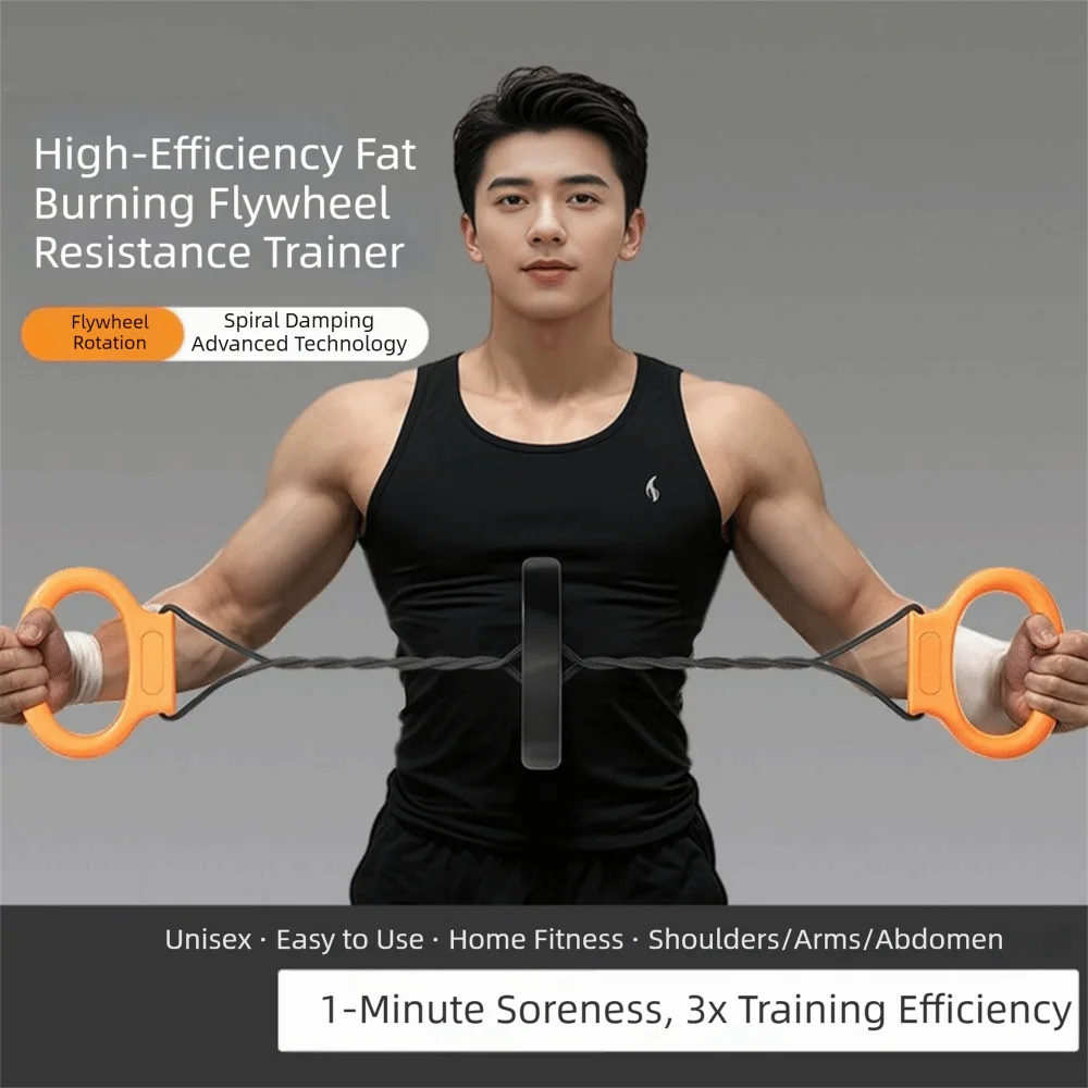 Adjustable Arm Chest Trainer Flywheel Rotation Anti-Slip Handle Chest Expander Foldable Strength Trainer