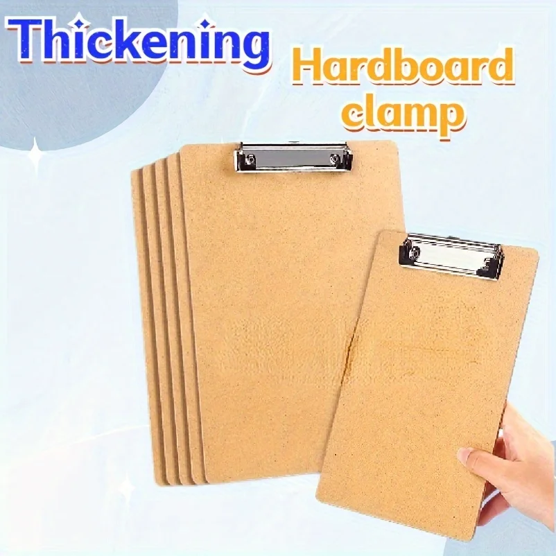 

1PC Thickened A4 A5 Wooden Board Clip Wooden Writing Mat Board Test Paper Data Folder Simple And Practical Wooden Board Clip