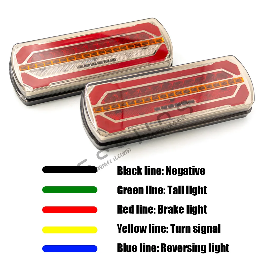 

2 шт. 12 В 24 В светодиодный комбинированный задний фонарь указателя поворота, тормозной задний фонарь, водонепроницаемый светодиодный отражатель, фонарь заднего хода для прицепа, грузовика, автомобиля