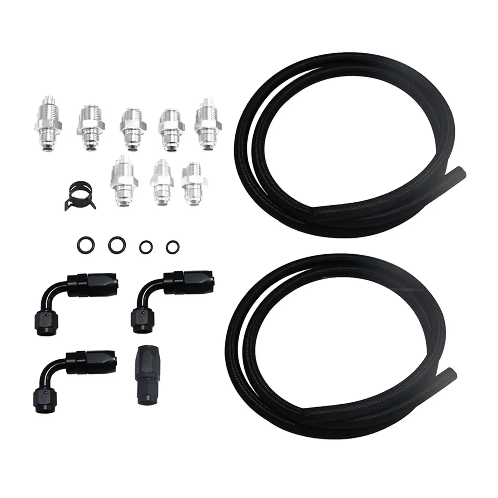 

Power Steering Pump Hose Kit 551082 Aluminum Replace Universal for Engines Swap Repair Parts Easily Install Sturdy