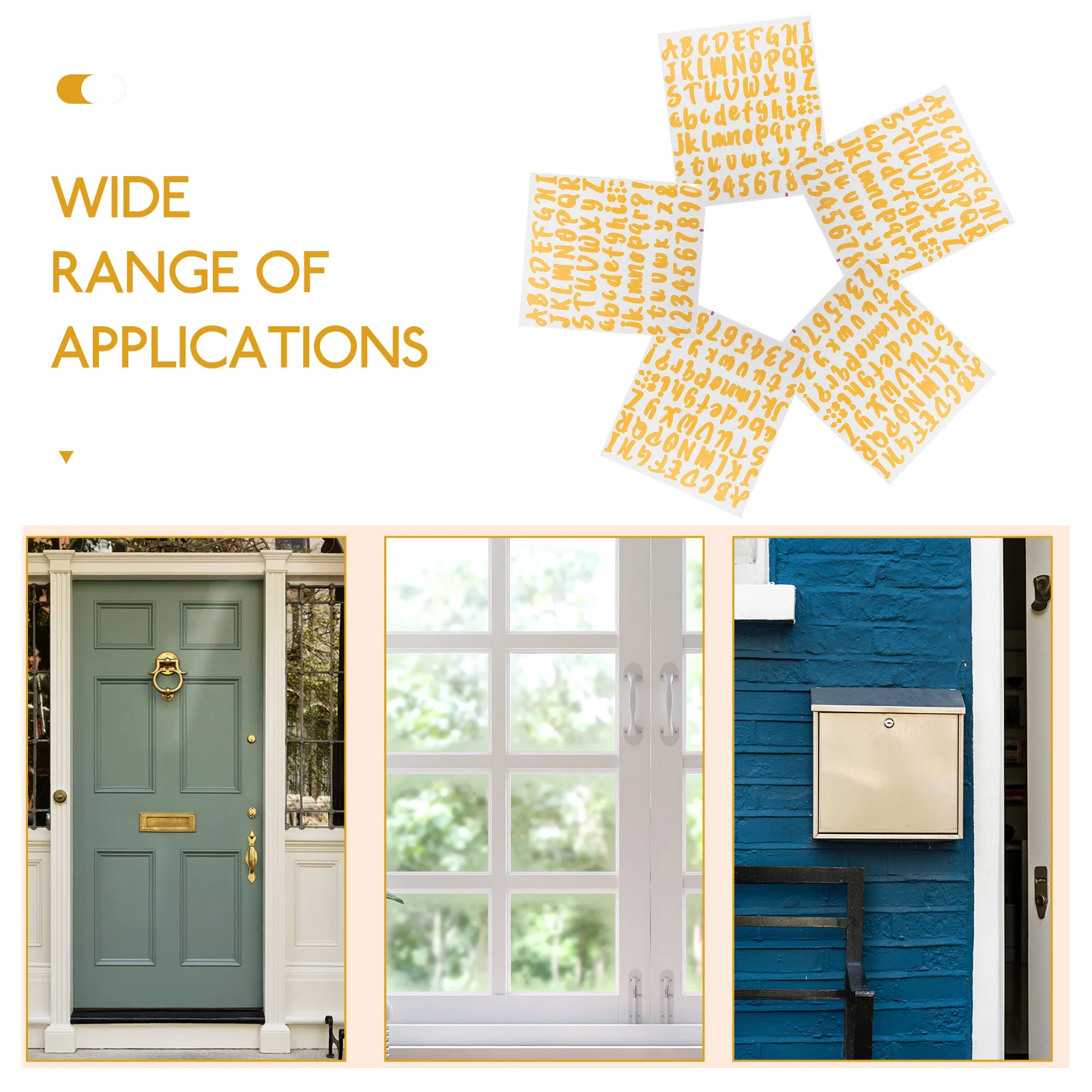 

10 Sheets Removable Alphabet Letter Stickers Mailbox Decals Self-Adhesive Pvc Vinyl Letters For Office Home Business Doorplate