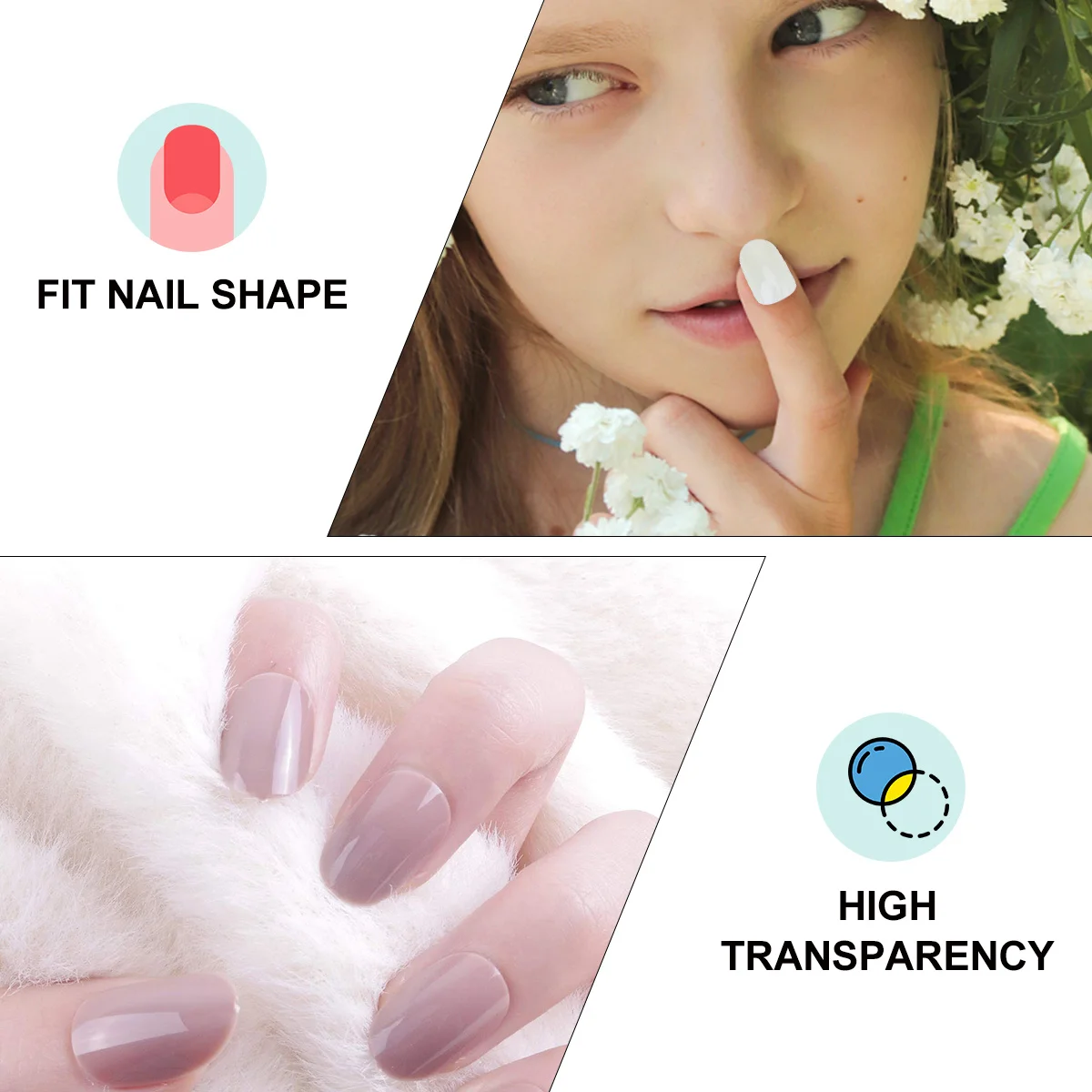 

600Pcs Fake Nails Full Cover Natural Color Nail Patches Manicure Stickers Nail Art DIY Party Birthday Holiday Manicure