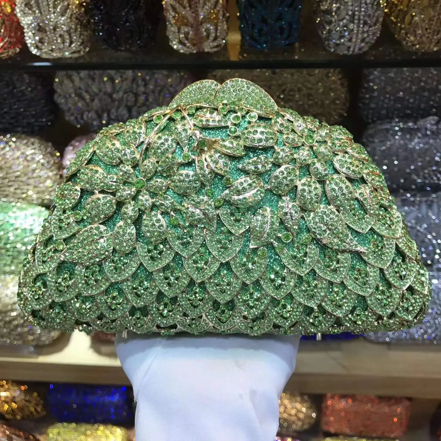 

Женский зеленый/Золотой клатч с кристаллами, вечерние сумки с камнями, Свадебные вечерние клатчи стразы, сумки, сумочки и кошельки Minaudiere