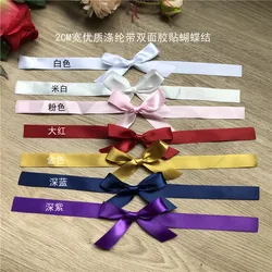 (10 pieces/lot) 2x33cm DIY Craft Decoration Bowknot Handmade Polyester Satin Ribbon Bow For Invitation Card Gift Boxes D01